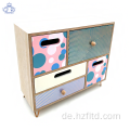 Holz-Desktop-Organizer-Box mit Schubladen